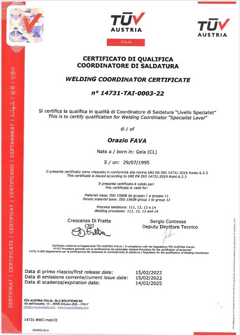clicca per scaricare il certificato